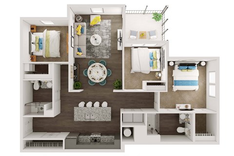 3 bedroom floor plan